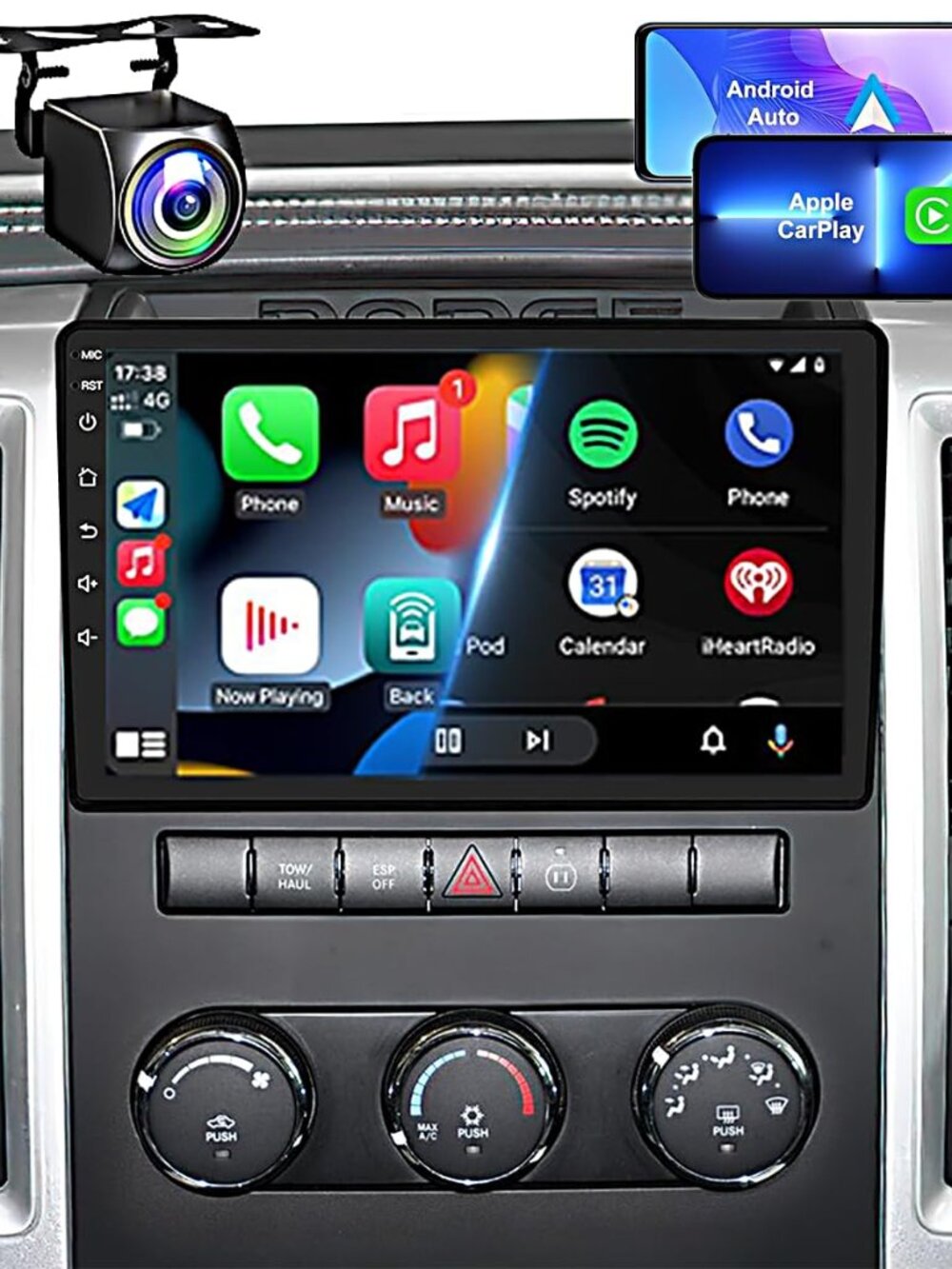 NEW 8GB + 128GB QLED Car Stereo Radio Upgrade for Dodge RAM 1500 2500 3500 2009